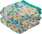 Boho Blanket Throw Quilt, 100% Cotton Soft Light Weight Throw Blankets for Summer, 50"x60" Farmhouse Flower Decorative Blankets, All Season Rustic Reversible Bohemian Throw Quilt