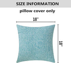 Home Brilliant Couch Pillow Covers 18x18 Lined Linen Burlap Square Throw Pillows Cover Decorative Pillow Cases for Sofa Bed, 18 x 18 inch, Teal