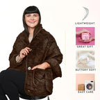 Boho Chic Wearable Blanket -No Sleeves Drape&Go- Poncho Blanket Wrap Shawl - Gifts for Grandma and Mom