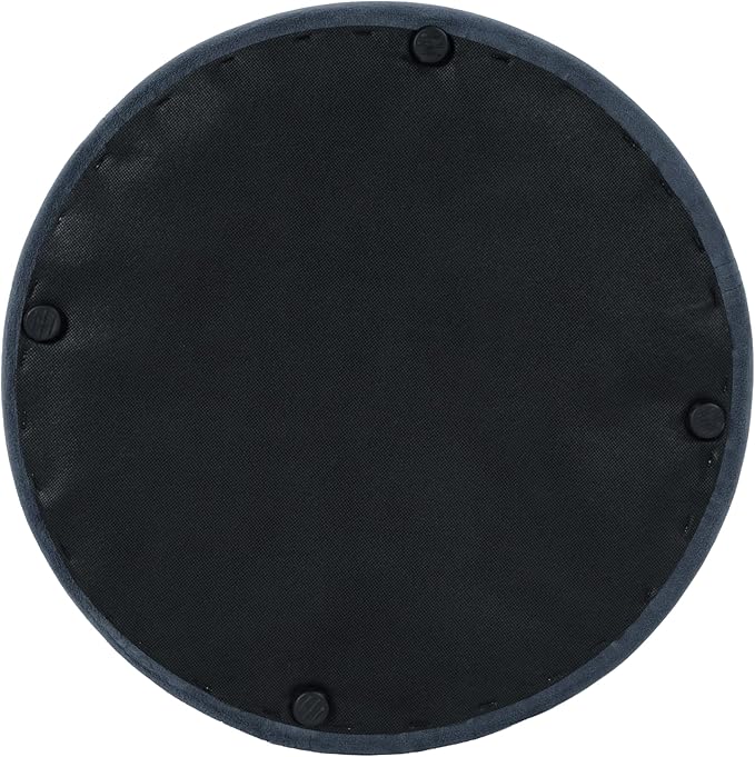 Spatial Order Organic Shape Ottoman (No Lid, Seat Only) | HomePop Home Décor | Round Pouf Foot Rest – Blue Velvet