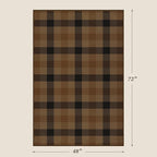 Brown and Black 4x6 Easy Jute Rug for Large Entryway - Neutral Dark Rug with Rubber Backing for Living Room, Checkered Decor for Entrance, Kitchen, Earthy & Coffee Rustic Accent