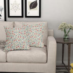 Green Pink Blue Floral Pillow Covers 18x18 Set of 2 Vintage Rustic Old Style Cute Small Flower Print Decorative Outdoor Pillowcases Farmhouse Throw Cushion Case Decor for Couch Sofa Bed