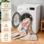 MSGKV Boho Throw Blanket for Bed 60"x80" Cotton Floral Twin Size Blanket Lightweight Farmhouse Muslin Spring Breathable Couch Blankets Home Decor All Seasons