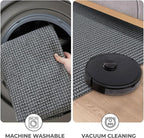 KOZYFLY Washable Area Rug 6x9 ft Rubber Backed Non Slip Rugs for Living Room Braided Cotton Bedroom Rug Woven Office Rugs Indoor Floor Carpets for Dining Bedroom Living Room, Grey/Dark Grey