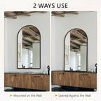 Arched Wall Mirror for Bathroom,Mirrors for Wall,35"x55",Vanity Mirror for Bedroom Dresser, Entryway, Living Room, Metal Frame,Hanging or Leaning Against(Black)