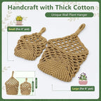 Macrame Wall Plant Hanger, Hanging Planter Basket Holder, Wall Planters for Indoor Plants, for Up to 4 Inch Pot (Brown, 4-Inch)