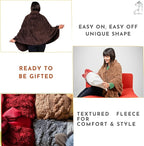 Boho Chic Wearable Blanket -No Sleeves Drape&Go- Poncho Blanket Wrap Shawl - Gifts for Grandma and Mom