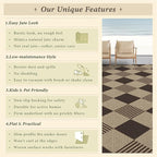 2x4 Easy Jute Diamond Entryway Rug - Plaid Rug for Patio Kitchen Bedroom Home Office, Woven Low Pile Washable Beige Black Geometric Front Door Décor
