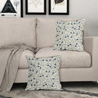 Green Teal Navy Blue Floral Pillow Covers 16x16 Set of 2 Vintage Rustic Old Style Cute Small Flower Print Decorative Outdoor Pillowcases Farmhouse Throw Cushion Case Decor for Couch Sofa Bed
