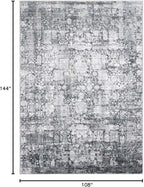Area Rug 9×12, Large Vintage Boho Rug,Ultra-Soft Low Pile, Washable, Non Slip,Stain Resistant, Printed Carpet for Living Room Bedrooms Playroom Office Kitchen, Dark Stone