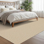 EARTHALL Washable Area Rugs 6x9 Ft Non Slip Living Room Rugs Cotton Dining Room Rug Braided Bedroom Rugs Indoor Outdoor Floor Carpet for Living Room, Bedroom, Dining Room, Golden Beige/White