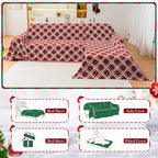 Reversible Couch Cover Blanket, Christmas Couch Cover, Chenille Sofa Cover Blanket, Christmas Sofa Covers Washable, 71"×102" Couch Covers for Recliner & Chair (1PC, Red, Loveseat)