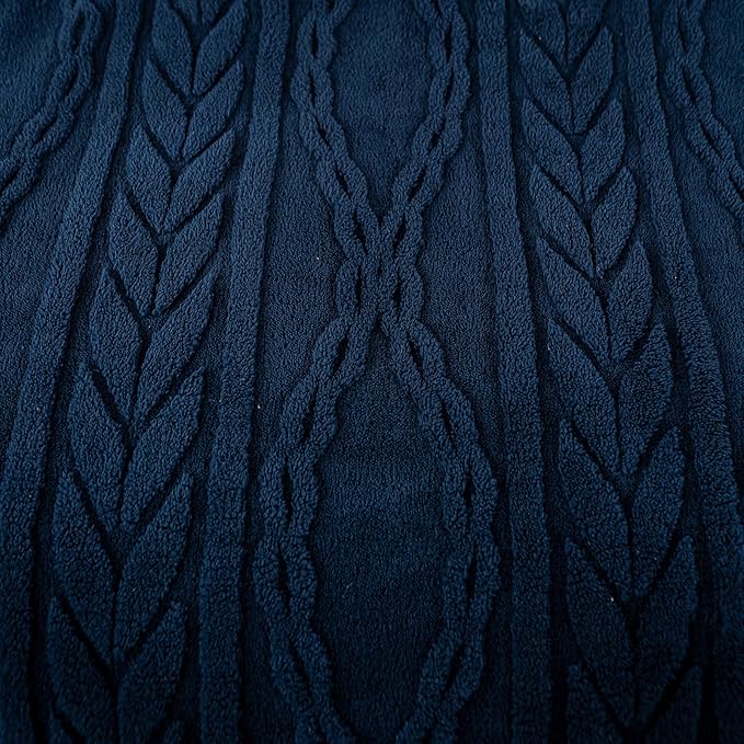 YUSOKI Queen Size Blanket Single Layer,Weight(4.4lb),370GMS-3D Stylish Design for Gift Home Decor (Navy,90"x90")