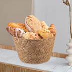 Veemoon 2pcs Wicker Planter Basket, Rustic Straw Woven Flower Basket Arrangement Flower for Plants Laundry Bin Storage Woven Plant Pot Hanging Seaweed Girl Toddler Hanging Seaweed 10. 41x10. 41x7.