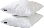 16x16 Decorative Throw Pillow Inserts-Down Feather Pillow Inserts-Square-Cotton Fabric-Set of 2-White.