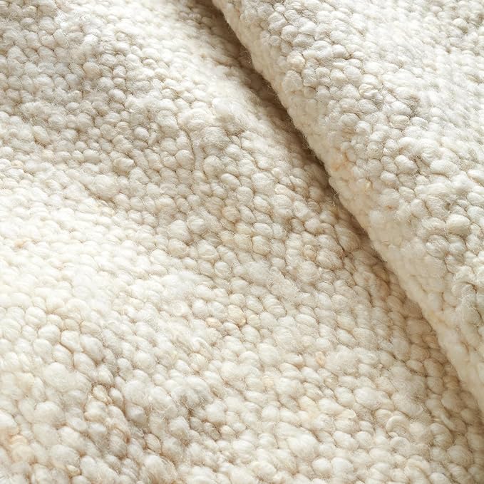 Dash & Albert Holmstead Ivory Handwoven Wool Rug, 8.5 X 11.5 Feet, Ivory Solid Pattern