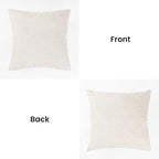 AELS Boho Decorative Textured Throw Pillow Covers 20x20, Organic Modern Mid Century Rainbow Tufted Pillow Case, Farmhouse Rustic Geometric Woven Cushion Case for Bed Couch Sofa, Creamy White