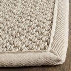 SAFAVIEH Natural Fiber Collection Runner Rug - 2'6" x 8', Marble & Beige, Sisal, Woven Design with Border (NF143C)