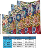 Neasow Floral Fleece Throw Blanket, Vibrant Color Boho Flowers Blossom Cozy Decor Throws for Sofa Bed Couch Chair or Dorm 68×90 inch