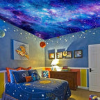 Apdidl Galaxy Space Backdrop Tapestry for Bedroom Aesthetic, Blue Purple Night Starry Sky Stars Universe Ceiling Tapestry, Mysterious Nebula Wall Hanging Room Decor for Living Room Dorm 60'' x 79''