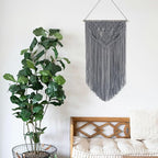 Winterdemoon Boho Grey Macrame Wall Hanging