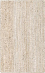 Unique Loom Braided Jute Collection Area Rug - Dhaka (3' 3" x 5' 1" Rectangle, White)