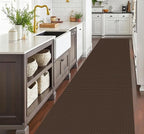 EARTHALL Runner Rug 3x20 Ft Washable Runners for Hallways Extra Long Woven Non Slip Entryway Runner Braided Kitchen Runner Indoor Outdoor Carpet Runners for Hotels, Officel, Stair, Brown