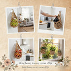 Macrame Plant Hanger Set of 2, Boho Wall Hanging Planter for Up to 6 Inch Pots - Handwoven Cotton Rope Wall Decor with S-Hooks for Indoor Plants in Living Room, Bedroom & Office