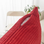 Home Brilliant 22x22 Pillow Covers Set of 2 Decorative Throw Pillows for Couch Striped Velvet Floor Pillows for Wedding Decor, 55x55cm, 22 x 22 Inch, Red
