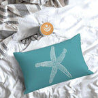Coastal Pillow Covers 12x20 Set of 2 Aqua Teal Turquoise Coral Starfish Throw Pillows Nautical Ocean Decorations Summer Linen Beach Pillowcase Outdoor Decor Farmhouse Cushion Case for Couch