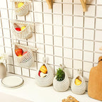 Windyun 4 Pcs Hanging Fruit Basket Teardrop Baskets Handmade Woven Cotton Rope 3 Tier over the Door Organizer Hanging Boho Wall Decor for Storage Kitchen(White)
