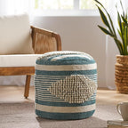 Foamma Pouf Ottoman Teal, 16"x16"x16" - Cylindrical Ottoman Foot Rest for Living Room and Bedroom, Pouf Footstool, Foot Rest for Couch, Boho Furniture for Home