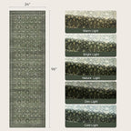 Lofus 2X 8 Area Rug for Hallways,Green Washable Runner Rugs with Non Slip Rubber Backing, Low Pile Soft Carpet Runner for Kitchen Bathroom Bedroom Laundry