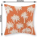 Burnt Orange Palm Tree Pillow Covers 16x16 Inch Set of 2 Vintage Tropical Decorative Pillow Cases Summer Outdoor Cushion Cover Farmhouse Linen Decoration Throw Pillows for Couch Living Room