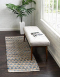 Unique Loom Chindi Jute Collection Area Rug (2' 7" x 10' Runner, Navy Blue/ Natural)