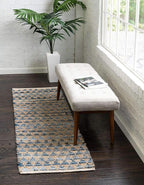 Unique Loom Chindi Jute Collection Area Rug (2' 2" x 6' 1" Runner, Navy Blue/ Natural)