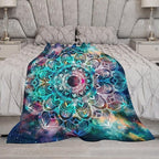 Colorful Mandala Throw Blanket Bohemian Boho Galaxy Blanket for Sofa Bed Couch Chair Or Dorm 30"x40"