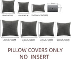 Fancy Homi 2 Packs Dark Gray Decorative Throw Pillow Covers 20x20 Inch for Living Room Couch Bed Sofa, Farmhouse Boho Home Decor, Soft Corss Corduroy Patchwork Accent Square Cushion Case 50x50 cm