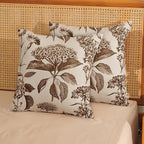 Brown Pillow Covers 20x20 Set of 2 Vintage Boho Floral Hydrangea Herbs Botanical Throw Pillow Cover Outdoor Flower Decorative Pillowcase Linen Farmhouse Cushion Case Decor for Couch Sofa