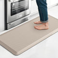 Extra Large Kitchen Mat Rug, Floor Comfort Mat with Non-Slip Bottom, Waterproof & Stain Resistant & Easy Clean, Standing Desk Mat for Kitchen, Sink, Office (17.3''x39'', Khaki)
