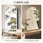 Arched Bathroom Mirror for Wall, Mirror for Vanity,38''x26'' Large Wall Mounted Mirror, Metal Frame (38''x26'', Gold)