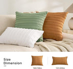 JELLYMONI 2 Pack Rust Pillowcases 12" x20", Soft Microfiber Striped Tufted Pillow Covers(Pillows are not Included)