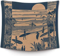 XLDLIOO Beach Coastal Trendy Wall Tapestry, Retro Surfing Summer Ocean Wall Tapestry Hanging for Bedroom Beach House, Beachy Ocean Tapestries Wall Decor Art for Dorm Living Beachy Room 50x60in