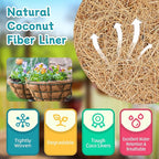 Riare 2 Pack 18 Inch Round Coco Liners Replacement, 100% Natural Coconut Coir Liners for Hanging Baskets, Garden Flower Vegetables Planter Pot, Window Box, Fence, Decks
