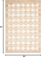 SAFAVIEH Natural Fiber Collection Area Rug - 5' x 8', Ivory & Natural, Handmade Farmhouse Jute & Wool, Ideal for High Traffic Areas in Living Room, Bedroom (NF511A)