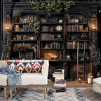 TUGCAY Vintage Bookshelf Tapestry, Medieval Gothic Bookcase Tapestry Spooky Library Tapestries Book Skull Backdrop for Bedroom Living Room Dorm Office Wall Decor 80’’ x 60’’
