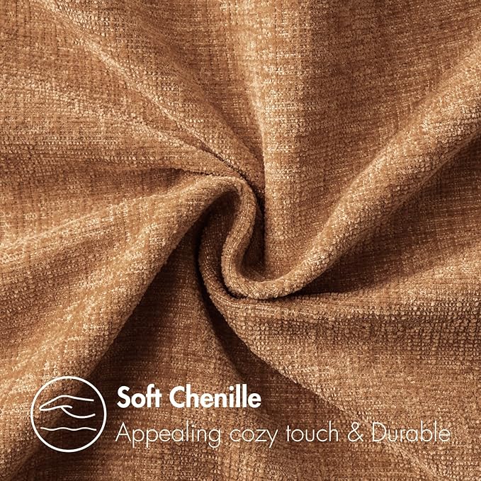 MIULEE Pack of 2 Brown Throw Pillow Covers 16x16 Inch Soft Chenille Pillow Covers for Sofa Living Room Couch Solid Dyed Cases