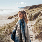 Hydration Nation Authentic Extra Large Mexican Blanket (70"x50") - Handwoven Yoga, Serape- Artisanal Falsa, Beach, Camping, Picnic, Outdoor - Sky Blue
