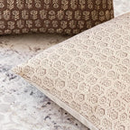 Foindtower Set of 2 Decorative Neutral Floral Print Throw Pillow Covers Vintage Accent Farmhouse Cushion Covers Boho Home Decor for Sofa Couch Chair Bedroom Living Room,24×24 Inch,Ivory Beige