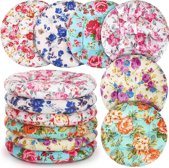 6 Pcs Boho Floor Pillow Cushions Seating 15 x 15 Inches Boho Floor Pillow Round Seat Reading Chair Cushions Yoga Mandala Meditation Pouf for Classroom Home School Playing Supplies